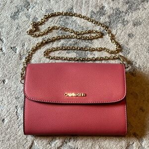 Mauve Pink Calvin Klein Wallet/ Crossbody/ Shoulder Bag